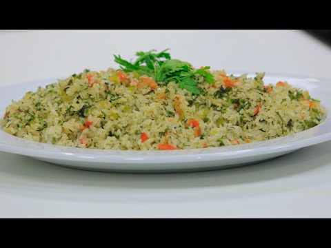 طريقة عمل أرز بالثوم والكسبرة