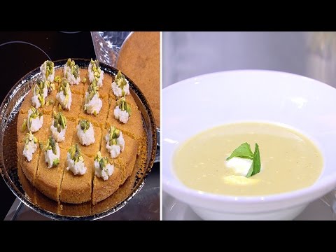 شاهد طريقة عمل البسبوسة الطرية وشوربة الكوسة اللايت