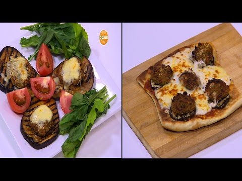 بيتزا فلافل وطعمية وباذنجان مشوي