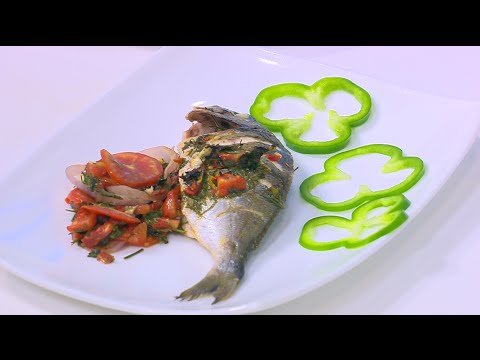 بالفيديو شاهد طريقة عمل سمك دنيس مشوي