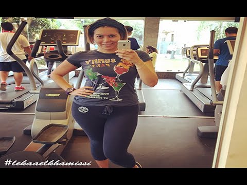 بالفيديو تهييس لقاء الخميسي على أغنية ارسم قلب في الجيم