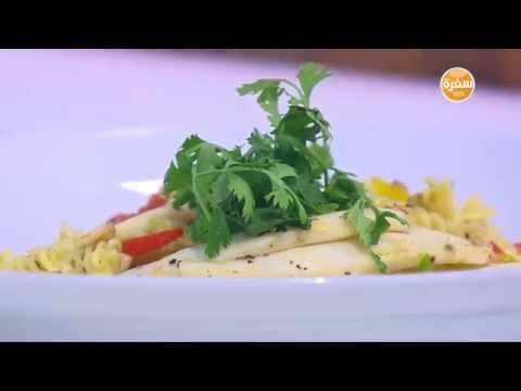 بالفيديو  طريقة عمل مكرونة بالجمبري والسبيط