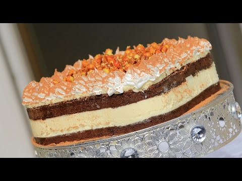 طريقة عمل تورتة تيراميسو بالايس كريم و الكروكانت