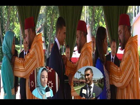 شاهد ملك المغرب يوشح بطلي العالم في الكاراتيه