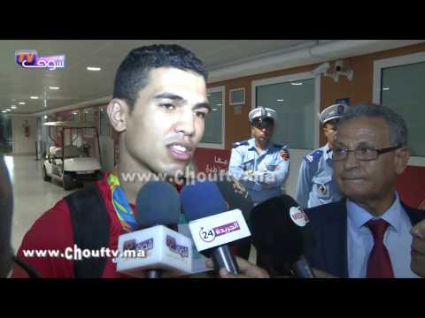 شاهد ما قاله البطل الأولمبي ربيعي بعد وصوله إلى الرباط