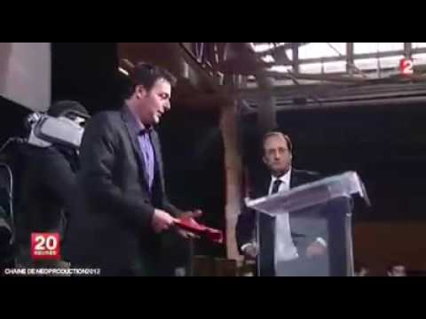 بالفيديو امرأة مسلمة ترش الدقيق في وجه الرئيس الفرنسي