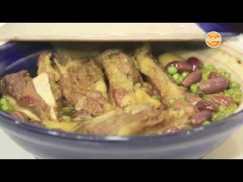 طريقة عمل طاجن لحم بالبسلة