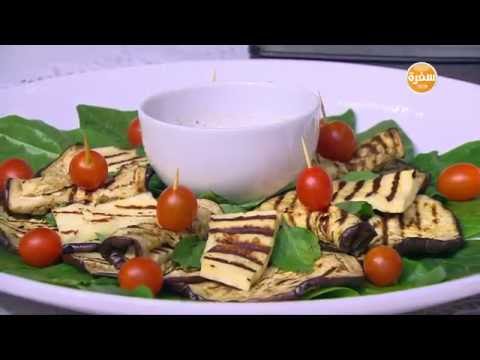 طريقة عمل باذنجان وحلوم مشوي