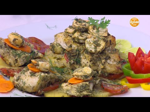 شاهد طريقة عمل سمك قشر بياض بالجمبري