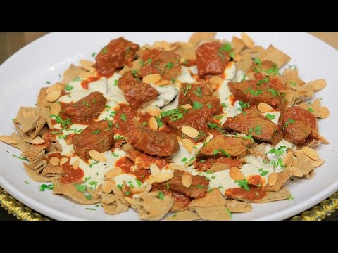 طريقة عمل فتة لحمة بالزبادي