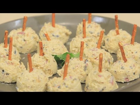 بالفيديو طريقة عمل ومقادير مقبلات الجبنة بالبيكون والزيتون