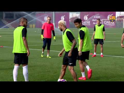 نجوم برشلونة متحمسون بالتمرين استعدادًا للقاء سلتا