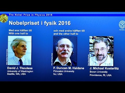 بالفيديو جائزة نوبل للفيزياء تمنح إلى ثلاثة بريطانيين لأبحاثهم حول المادة