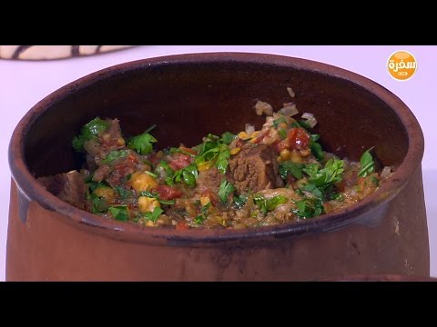 طريقة عمل طاجن لحم بالبصل و الحمص