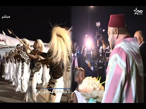 شاهد مراسم استقبال الملك محمد السادس لحظة وصوله مطار كيغالي في رواندا