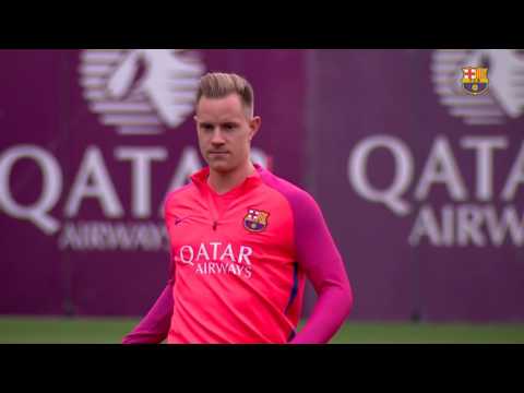 شاهد أجواء حماسية تسيطر على تدريبات برشلونة