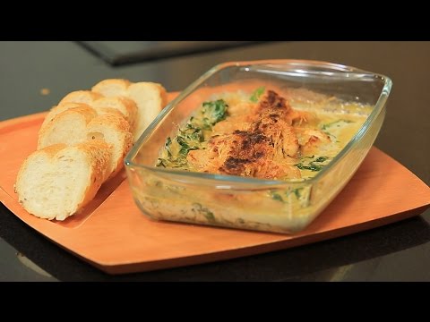 طريقة عمل سندويتش الدجاج بالسبانخ و الكريمة