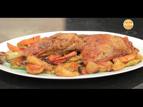 بالفيديو  طريقة إعداد فخدة ديك رومي مشوية