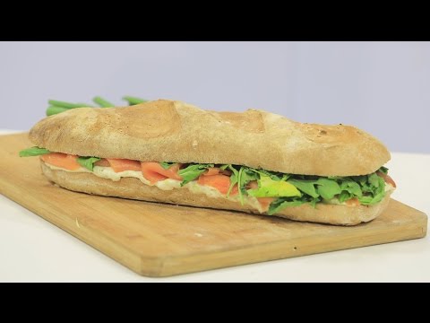 طريقة عمل ومقادير باغيت بحشو السلمون المدخن و الجبن