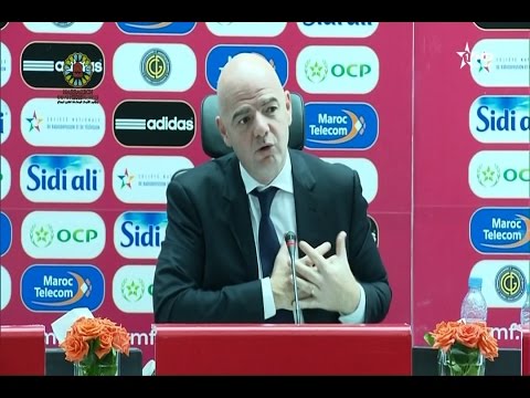 شاهد الندوة الصحافية لرئيس فيفا جياني انفانتينو في المغرب
