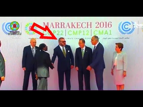 شاهد الملك محمد السادس يصافح رئيس زيمبابوي المساند لجبهة البوليساريو بطريقة مهينة