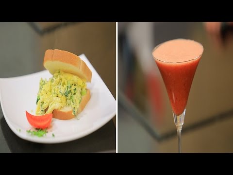 طريقة إعداد سندوتش أومليت بالأوراق الخضراء  عصير فراولة بالليمون