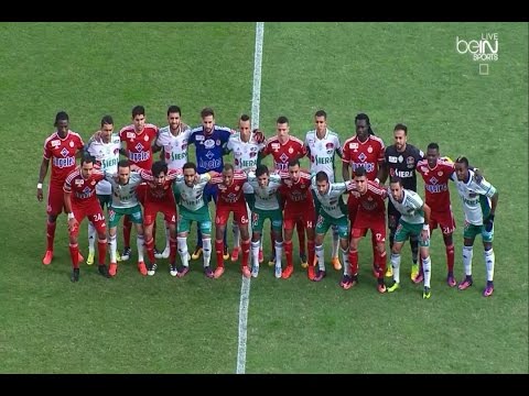 شاهد النشيد الوطني وصورة للذكرى بين لاعبي الرجاء و الوداد