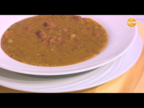 بالفيديو طريقة عمل ومقادير شوربة العدس الألمانية بالسجق