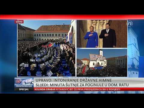 مراسم تنصيب كوليندا كيتاروفيتش رئيسًا لكرواتيا