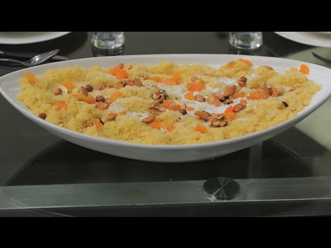 طريقة عمل كسكسي بالسكر و الفواكه المجففة