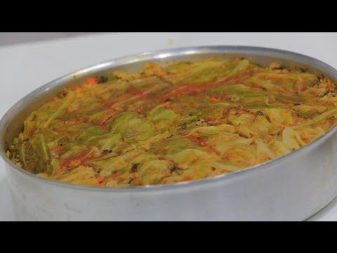 بالفيديو طريقة عمل ومقادير محشي كرنب