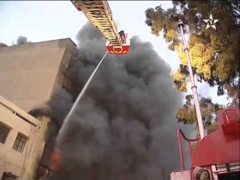 حريق هائل يلتهم مصنع ملابس في الدار البيضاء