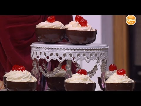 طريقة إعداد أكواب الشيكولاتة بالتشيز كيك