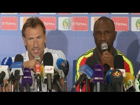 شاهد  ندوة صحافية لمدربي المغرب والكونغو