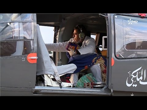 شاهد نقل رضيع بمروحية إلى مستشفى أزيلال