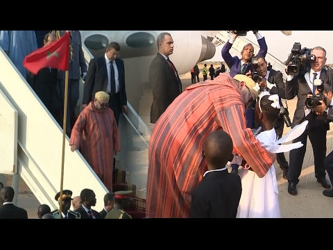 شاهد لحظة وصول الملك محمد السادس إلى جمهورية جنوب السودان