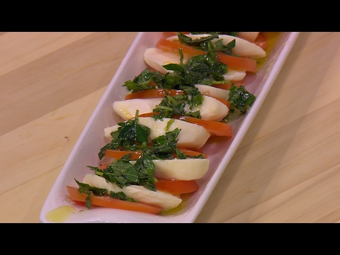 شاهد طريقة إعداد سلطة طماطم و موتزاريلا