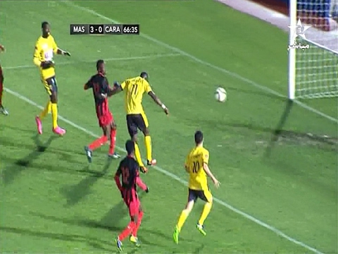 شاهد  ثلاثية المغرب الفاسي في مرمى كارا الكونغولي