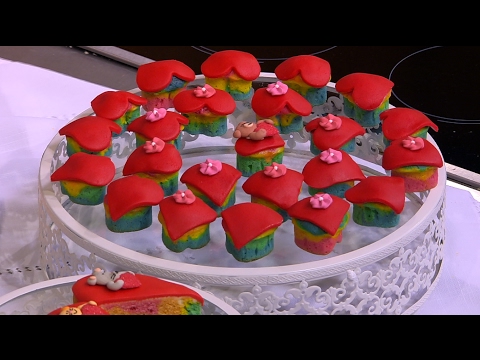 طريقة إعداد جاتوه قلوب قوس قزح