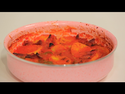 طريقة عمل صينية بطاطس بالبسطرمة