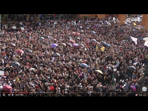 شاهد مسيرة حاشدة لموظفي النقابات التعليمية