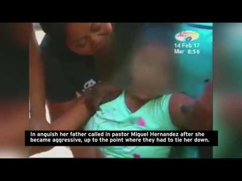 بالفيديو  لحظة طرد الأرواح الشريرة من جسد فتاة