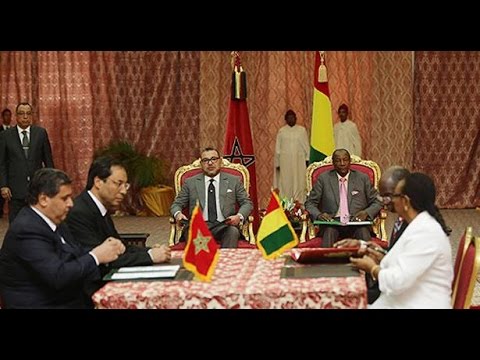 شاهد الملك محمد السادس ورئيس غينيا يترأسان التوقيع على اتفاقيات للتعاون الثنائي