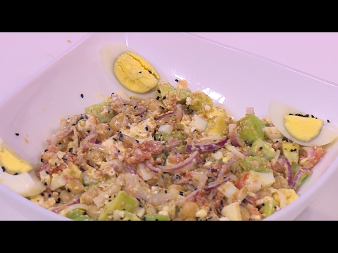 طريقة إعداد ومقادير سلطة بروتين الحمص