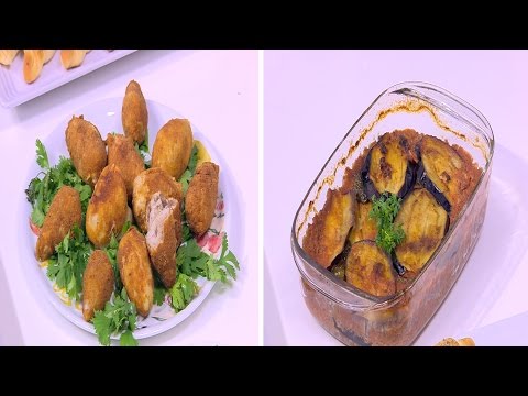 بالفيديو طريقة إعداد ومقادير صينية باذنجان باللحمة  كبيبة البطاطس بانيه  كرواسون بالزعتر