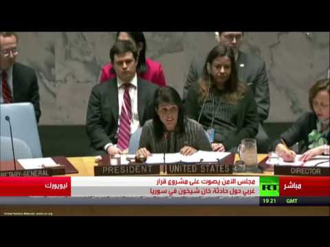 بالفيديو لحظة التصويت في مجلس الأمن على قرار بشأن حادثة خان شيخون