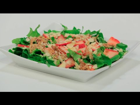 طريقة تحضير سلطة سبانخ و فراولة