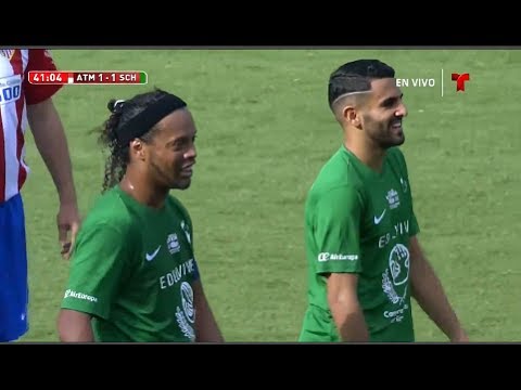 شاهد خماسية أصدقاء رونالدينيو ومحرز في اتلتيكو مدريد