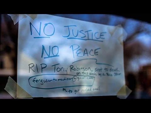 مظاهرات في ماديسون احتجاجا على مقتل اسود على يد شرطي