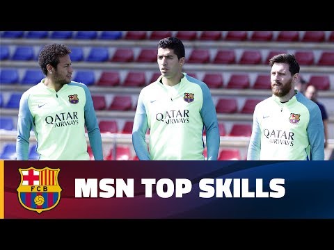 شاهد برشلونة تعرض مهارات الثلاثي msn